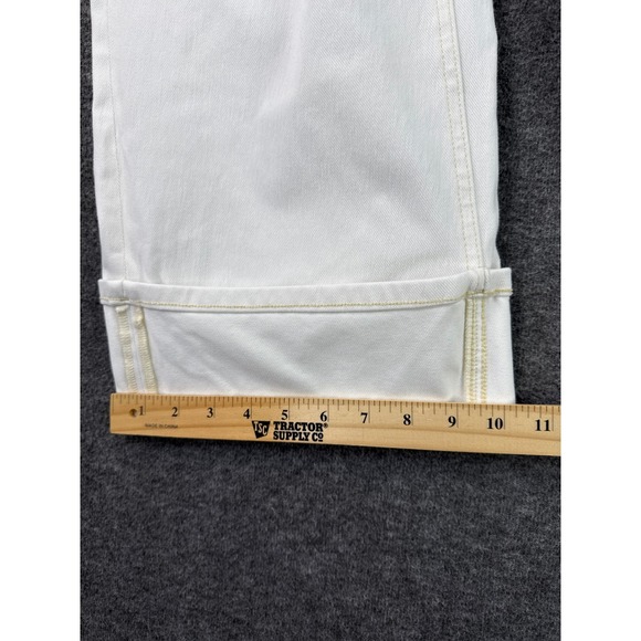 Halara Flex White Wide Leg Cuffed Jeans Size Small High Rise Stretch Denim MLDNO - Picture 8 of 12